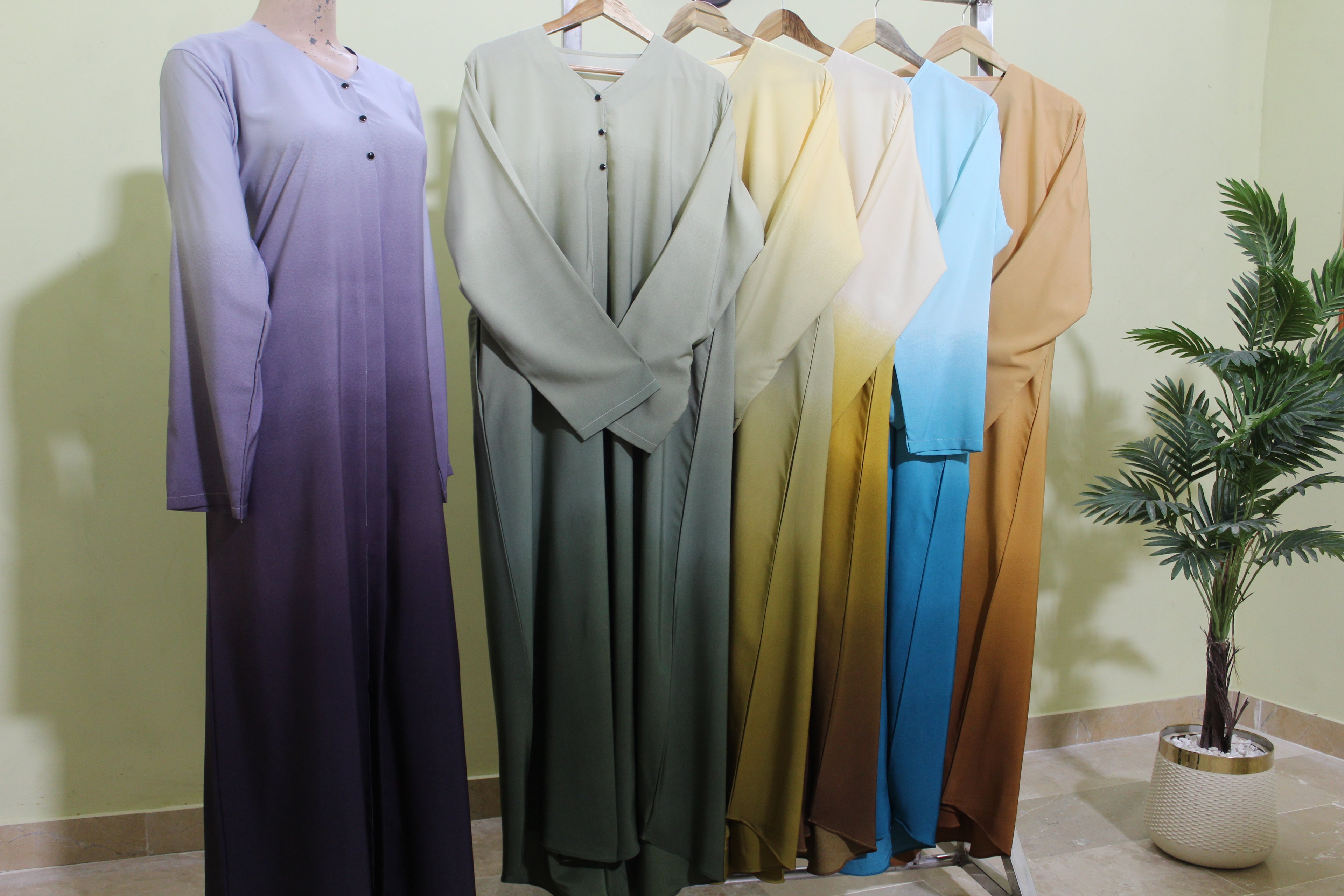Three Button Double Shaded Abaya