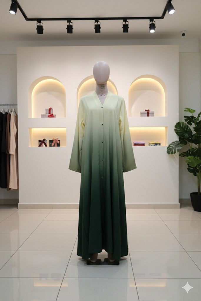 Full Button Double Shade Abaya