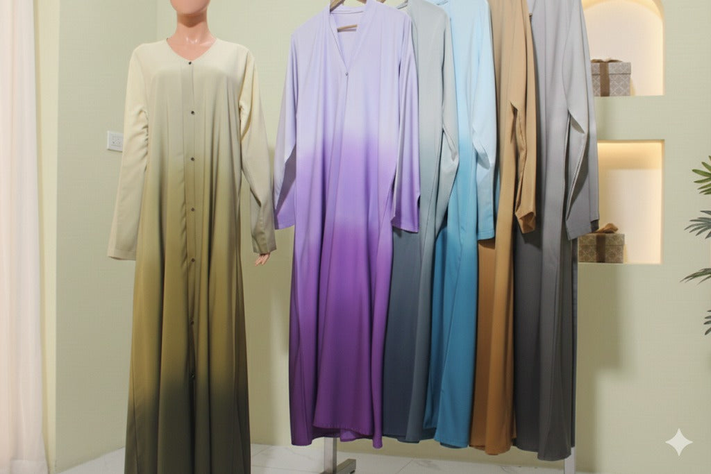 Full Button Double Shade Abaya
