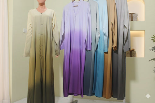 Full Button Double Shade Abaya